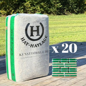 Kunsttørret hø (12kg) - 20 stk inkl. fragt