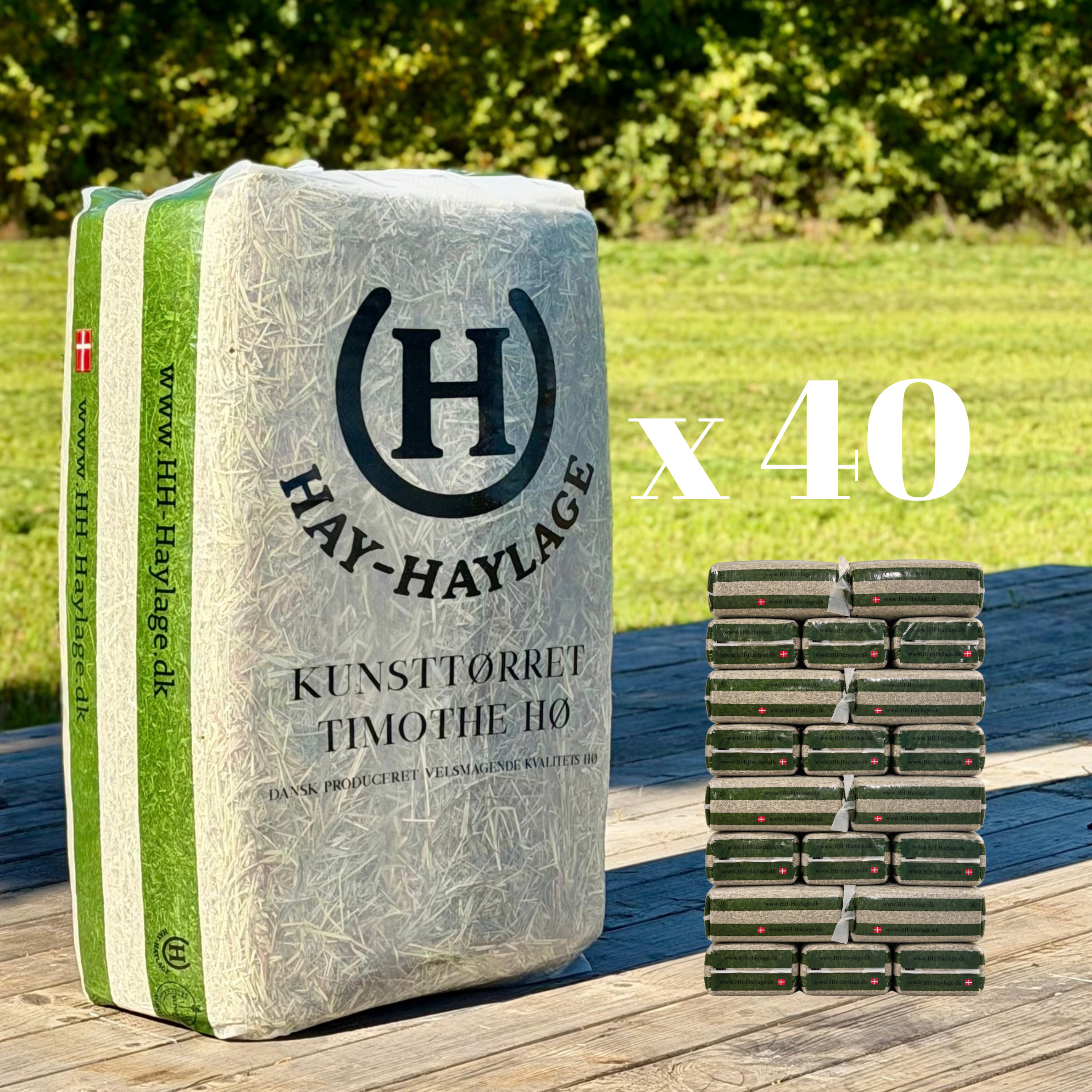 Kunsttørret Timothe hø (12 kg) - 40 stk inkl. gratis fragt